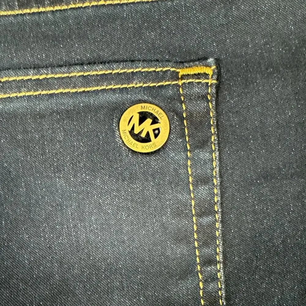 Michael Kors Womens Izzy Skinny Ankle Mid Rise Stretch Dark Rinse Crop Jeans S14 - Picture 7 of 7